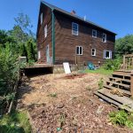 Clear yard after deck demolition