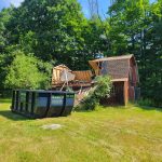 In-progress garage demolition